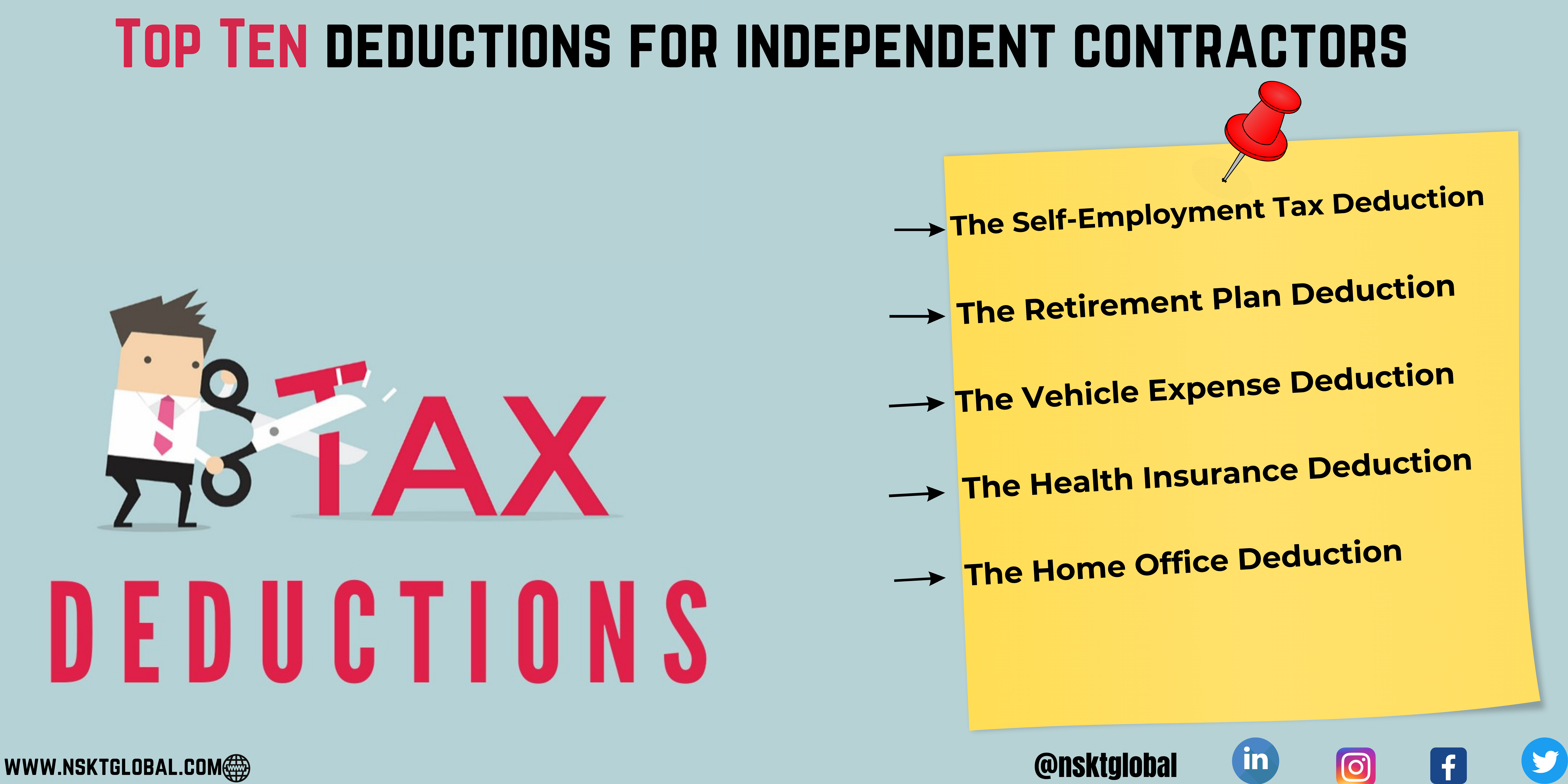 Top Ten deductions for independent contractors